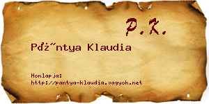 Pántya Klaudia névjegykártya