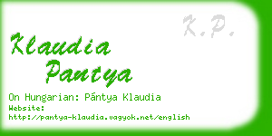 klaudia pantya business card