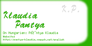 klaudia pantya business card